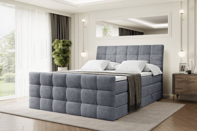 ALTDECOR Boxspringbett BRUGO-Z KING (Multipocket-Matratze H4 und H3 Matratze Bonellfederung Topper Kopfteil) von ALTDECOR