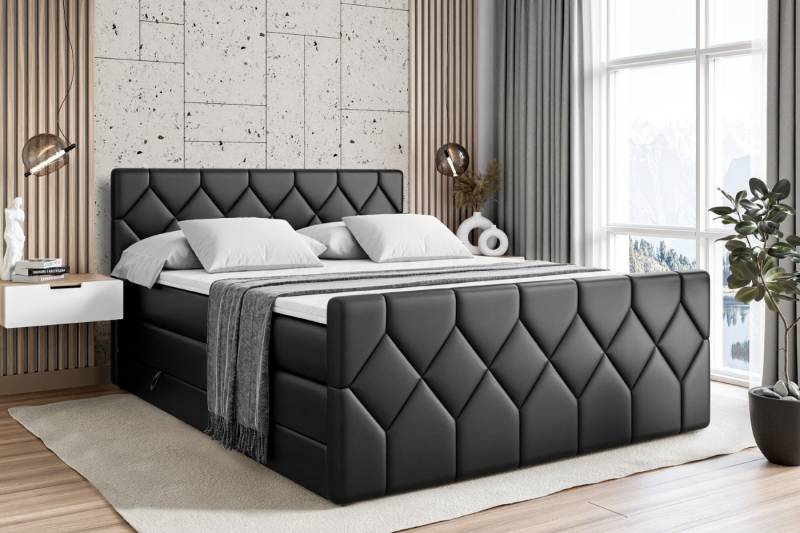 ALTDECOR Boxspringbett CATOR-Z KING (Multipocket-Matratze H4, H3 Matratze Bonellfederung, Topper, Kopfteil), Doppelbett mit Fußteil von ALTDECOR