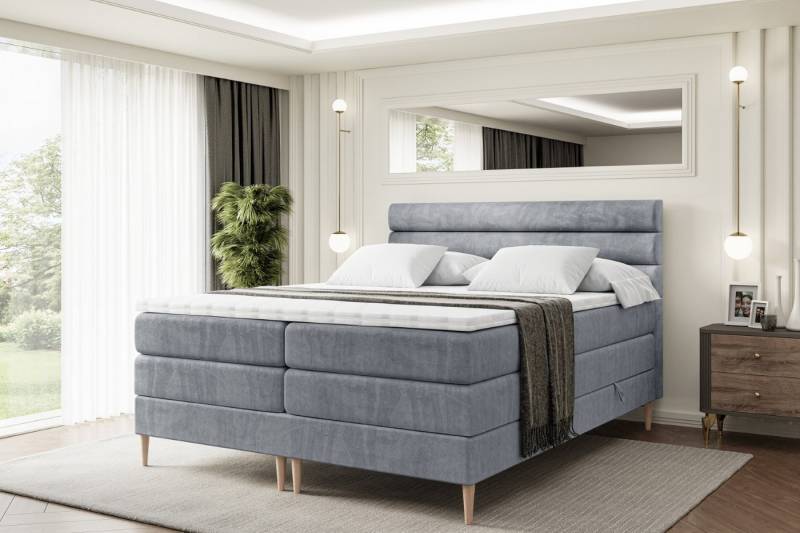 ALTDECOR Boxspringbett CELESTIA-F KING (Multipocket-Matratze H4, H3 Matratze Bonellfederung, Topper, Kopfteil) von ALTDECOR