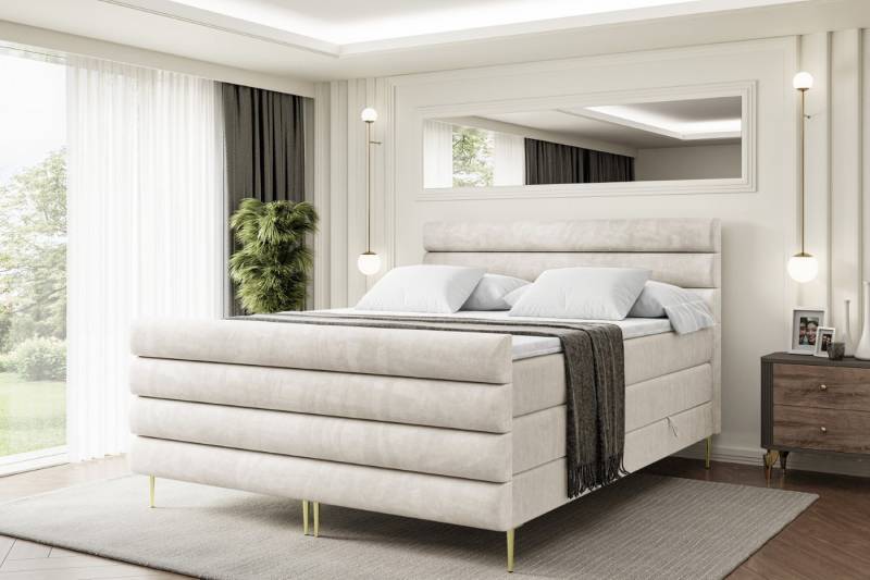 ALTDECOR Boxspringbett CELESTIA-F-Z KING (Multipocket-Matratze H4, H3 Matratze Bonellfederung, Topper, Kopfteil) von ALTDECOR
