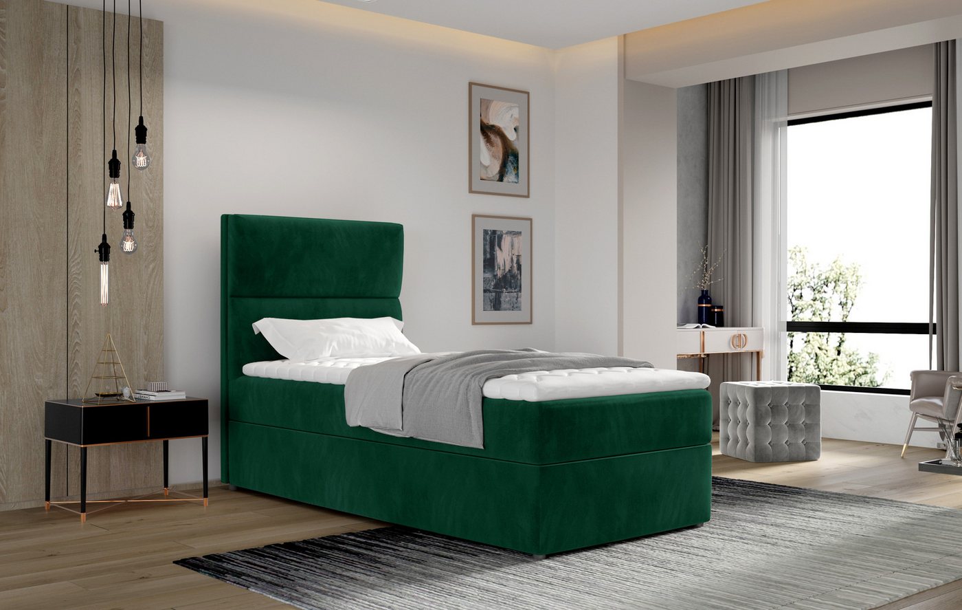 ALTDECOR Boxspringbett CORA (Bettkasten, H3 Matratze Bonellfederung, Topper, Kopfteil) von ALTDECOR