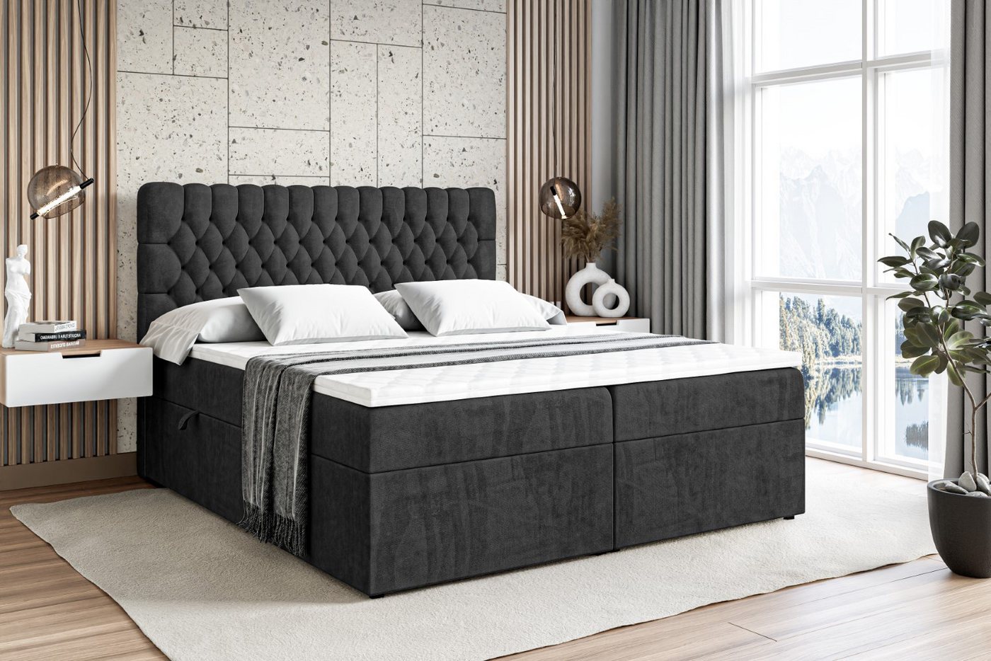 ALTDECOR Boxbett SERENE (Multipocket-Matratze H4. H3 Matratze Bonellfederung. Topper. Kopfteil) von ALTDECOR