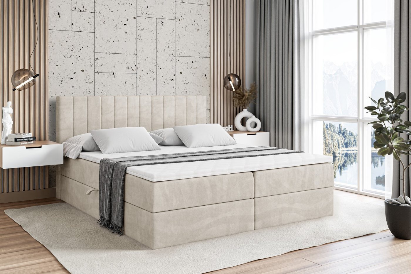 ALTDECOR Boxbett EDITA (Multipocket-Matratze H4, H3 Matratze Bonellfederung, Topper, Kopfteil) von ALTDECOR