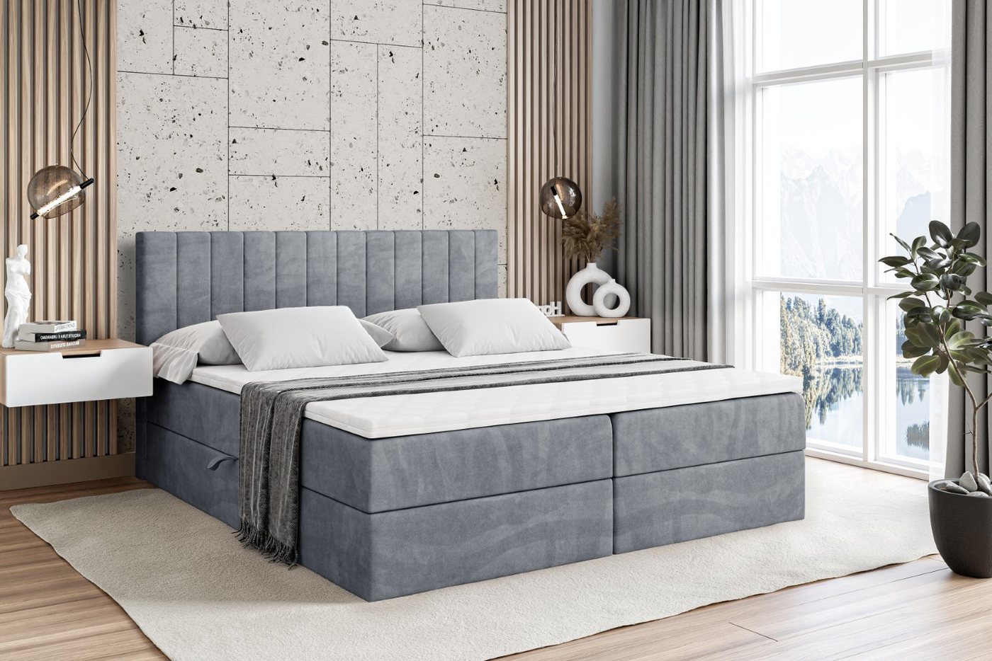 ALTDECOR Boxbett EDITA (Multipocket-Matratze H4, H3 Matratze Bonellfederung, Topper, Kopfteil) von ALTDECOR