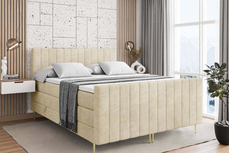 ALTDECOR Boxspringbett EDITA-F-Z KING (Multipocket-Matratze H4, H3 Matratze Bonellfederung, Topper, Kopfteil) von ALTDECOR