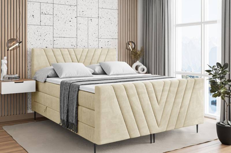 ALTDECOR Boxspringbett ERNINA-F-Z KING (Multipocket-Matratze H4, H3 Matratze Bonellfederung, Topper, Kopfteil) von ALTDECOR