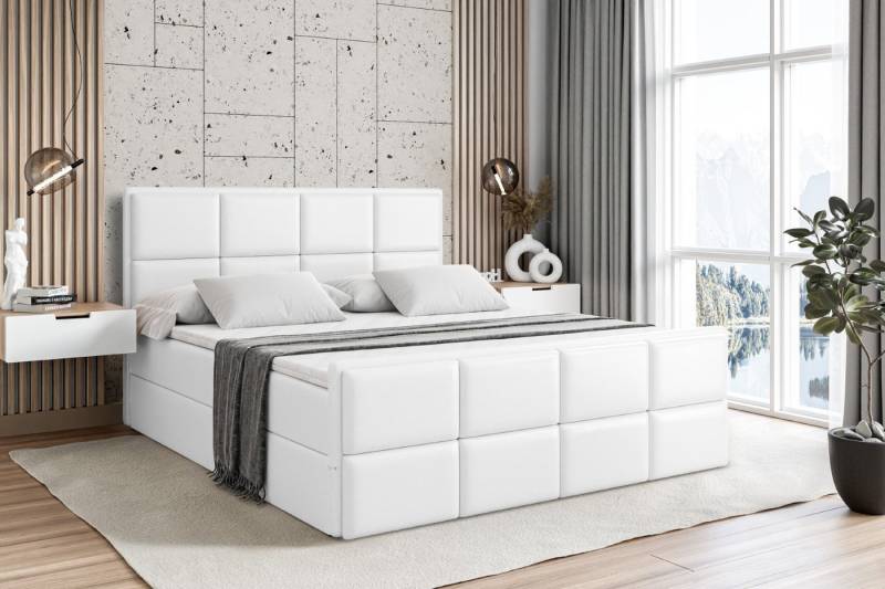 ALTDECOR Boxbett NOVA-Z (Multipocket-Matratze H4, H3 Matratze Bonellfederung, Topper, Kopfteil), Doppelbett mit Fußteil von ALTDECOR