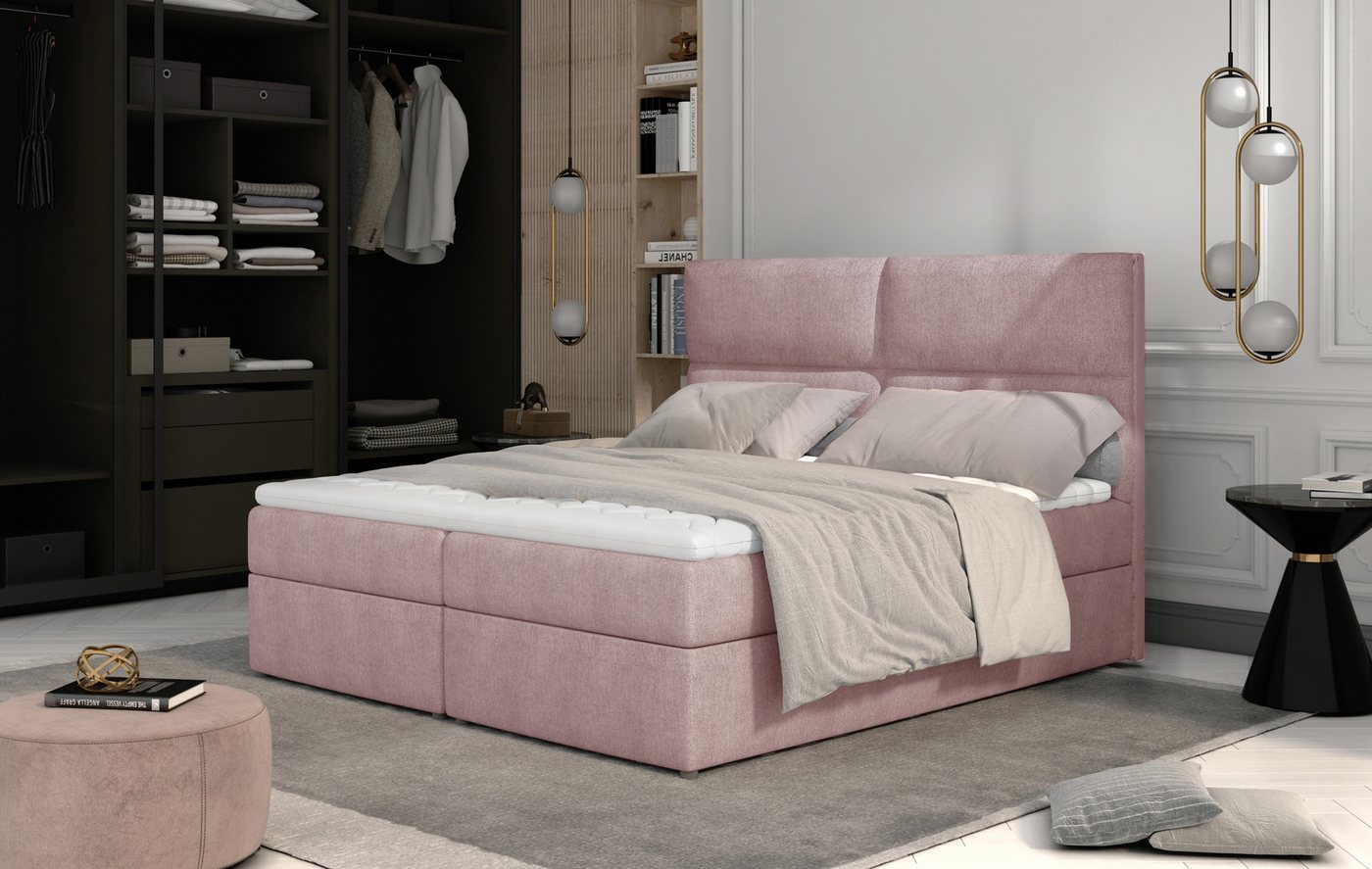 ALTDECOR Boxspringbett GLOW (Bettkasten, H3 Matratze Bonellfederung, Topper, Kopfteil) von ALTDECOR