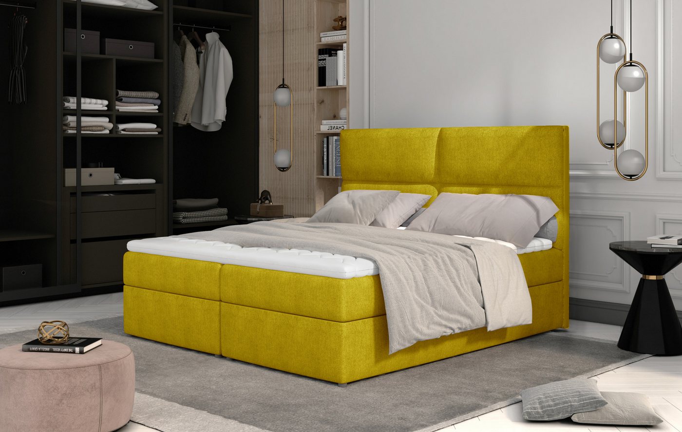 ALTDECOR Boxspringbett GLOW (Bettkasten, H3 Matratze Bonellfederung, Topper, Kopfteil) von ALTDECOR