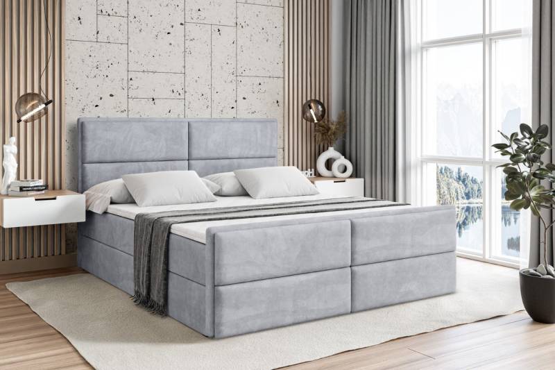 ALTDECOR Boxbett AURA-Z (Multipocket-Matratze H4, H3 Matratze Bonellfederung, Topper, Kopfteil), Doppelbett mit Fußteil von ALTDECOR
