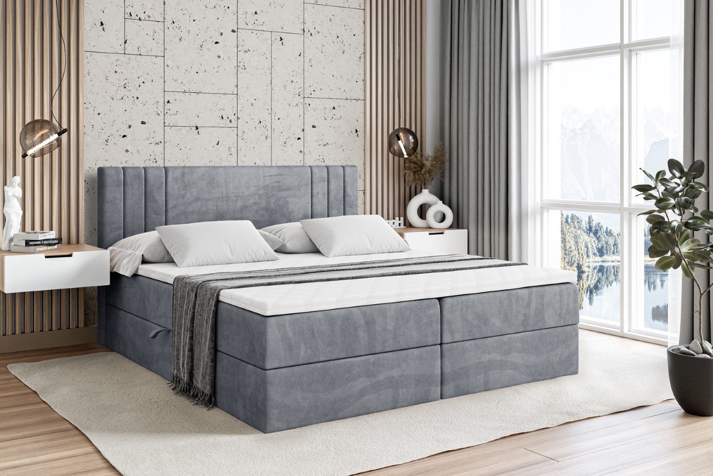 ALTDECOR Boxbett IDRIKO (Multipocket-Matratze H4, H3 Matratze Bonellfederung, Topper, Kopfteil) von ALTDECOR