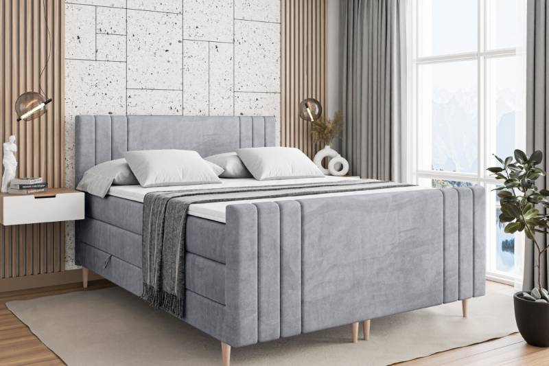 ALTDECOR Boxspringbett IDRIKO-F-Z KING (Multipocket-Matratze H4, H3 Matratze Bonellfederung, Topper, Kopfteil) von ALTDECOR