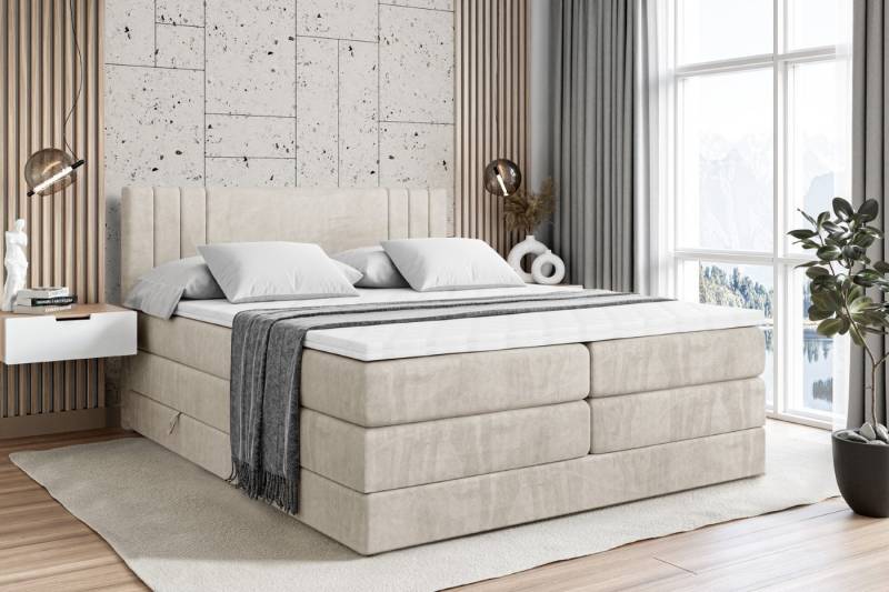 ALTDECOR Boxspringbett IDRIKO KING (Multipocket-Matratze H4, H3 Matratze Bonellfederung, Topper, Kopfteil) von ALTDECOR