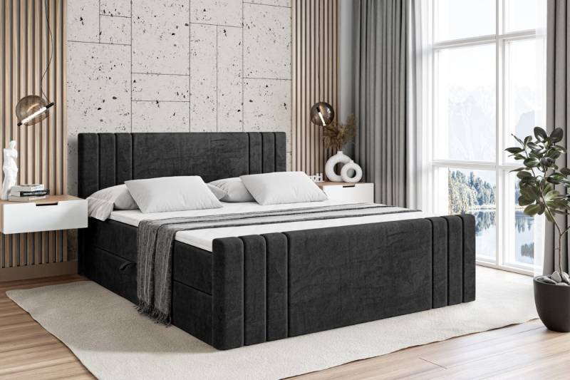ALTDECOR Boxbett IDRIKO-Z (Multipocket-Matratze H4, H3 Matratze Bonellfederung, Topper, Kopfteil), Doppelbett mit Fußteil von ALTDECOR