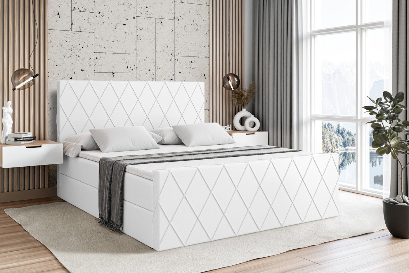 ALTDECOR Boxbett LEPARO-Z (Multipocket-Matratze H4. H3 Matratze Bonellfederung. Topper. Kopfteil) von ALTDECOR