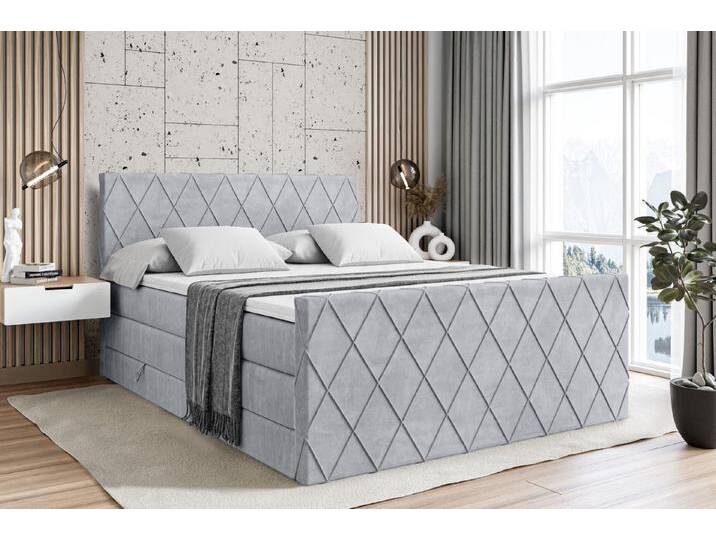 ALTDECOR Boxspringbett LEPARO-Z KING (mit Matratze und Lattenrost Topper Polsterbett mit Bettkasten Boxbett), H4 Multipocket, H3 Bonellfederung, Doppelbett Springboxbett von ALTDECOR