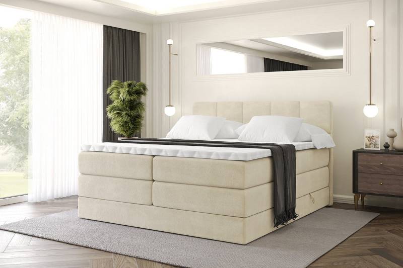 ALTDECOR Boxspringbett LIRO KING (Multipocket-Matratze H4, H3 Matratze Bonellfederung, Topper, Kopfteil) von ALTDECOR