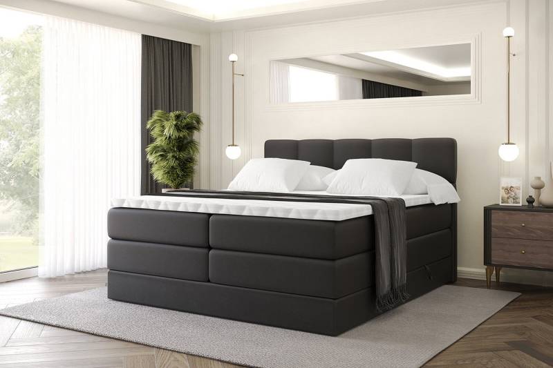 ALTDECOR Boxspringbett LIRO KING (Multipocket-Matratze H4, H3 Matratze Bonellfederung, Topper, Kopfteil) von ALTDECOR
