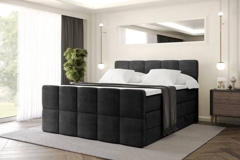 ALTDECOR Boxspringbett LIRO-Z KING (Multipocket-Matratze H4, H3 Matratze Bonellfederung, Topper, Kopfteil), Doppelbett mit Fußteil von ALTDECOR