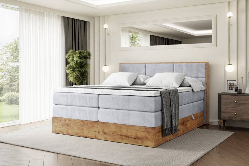 ALTDECOR Boxspringbett LOLLI1 KING (Multipocket-Matratze H4, H3 Matratze Bonellfederung, Topper, Kopfteil) von ALTDECOR