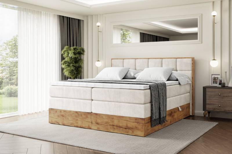 ALTDECOR Boxspringbett LOLLI2 KING (Multipocket-Matratze H4, H3 Matratze Bonellfederung, Topper, Kopfteil) von ALTDECOR