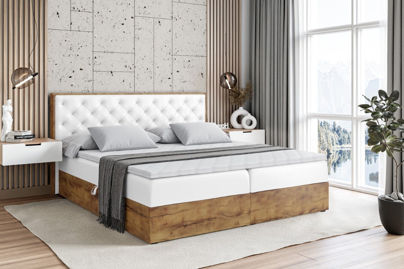ALTDECOR Boxbett LOLLI3 (Multipocket-Matratze H4, H3 Matratze Bonellfederung, Topper, Kopfteil) von ALTDECOR