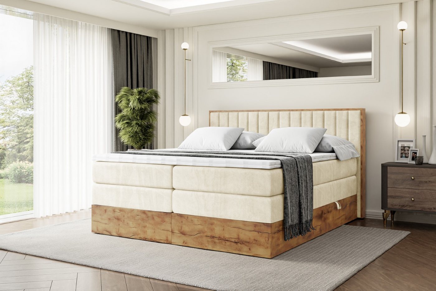 ALTDECOR Boxspringbett LOLLI4 KING (Multipocket-Matratze H4, H3 Matratze Bonellfederung, Topper, Kopfteil) von ALTDECOR