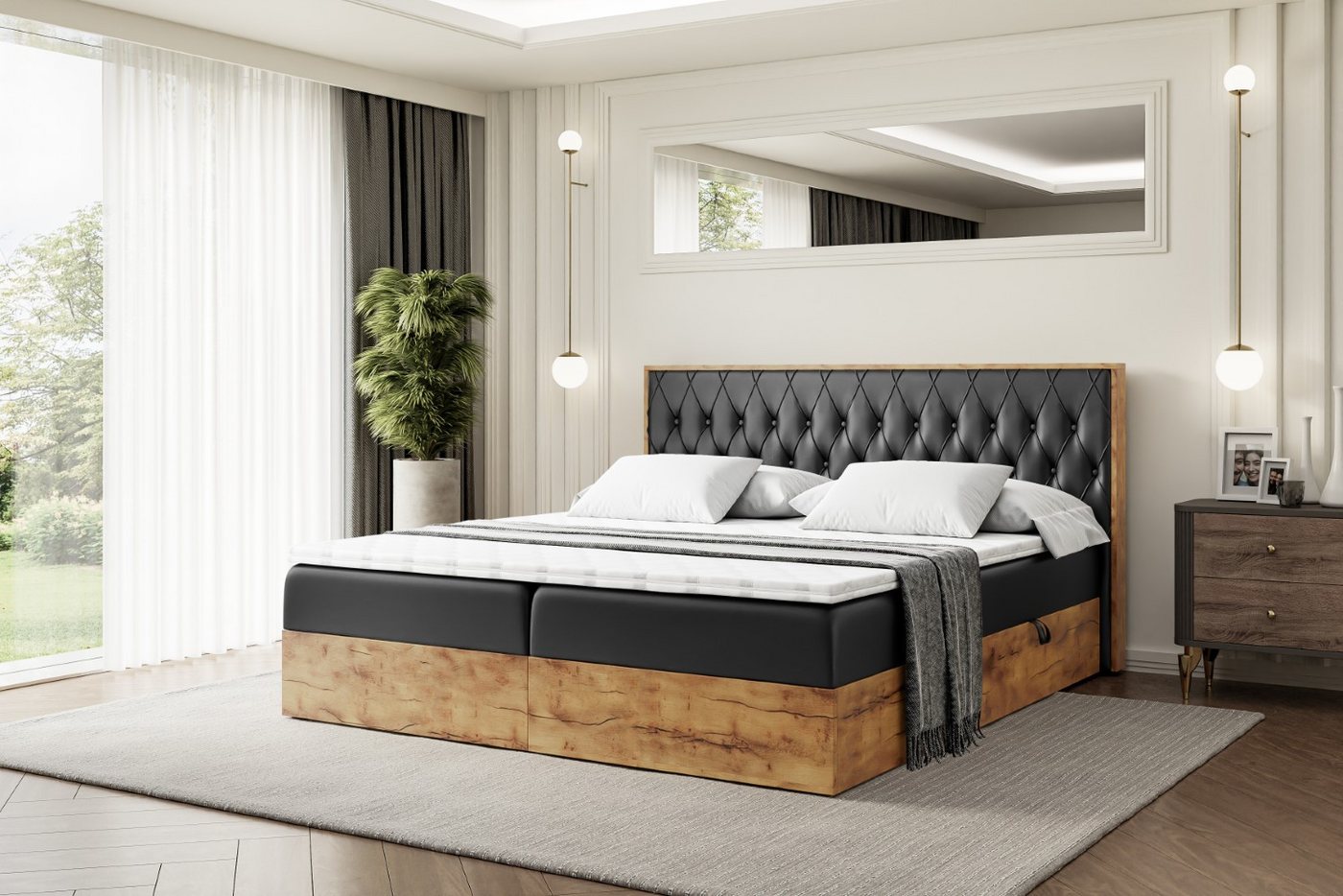 ALTDECOR Boxbett LOLLI5 (Multipocket-Matratze H4, H3 Matratze Bonellfederung, Topper, Kopfteil) von ALTDECOR