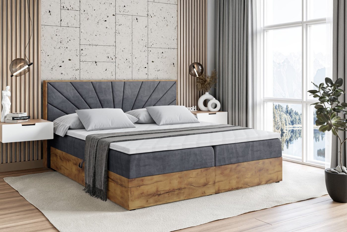ALTDECOR Boxbett LOLLI6 (Multipocket-Matratze H4. H3 Matratze Bonellfederung. Topper. Kopfteil) von ALTDECOR