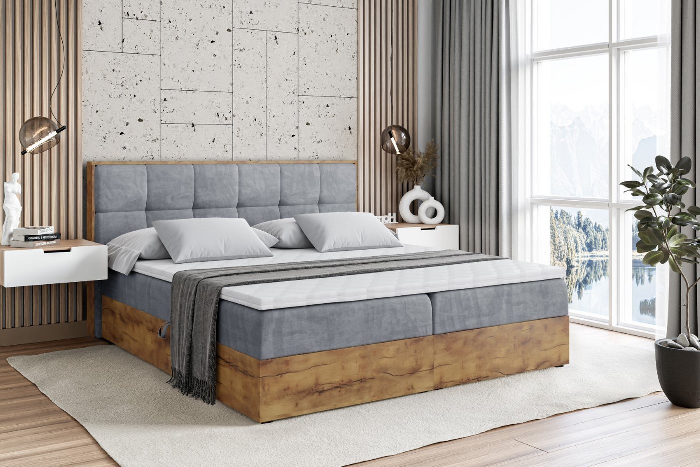 ALTDECOR Boxbett LOLLI7 (Multipocket-Matratze H4. H3 Matratze Bonellfederung. Topper. Kopfteil) von ALTDECOR