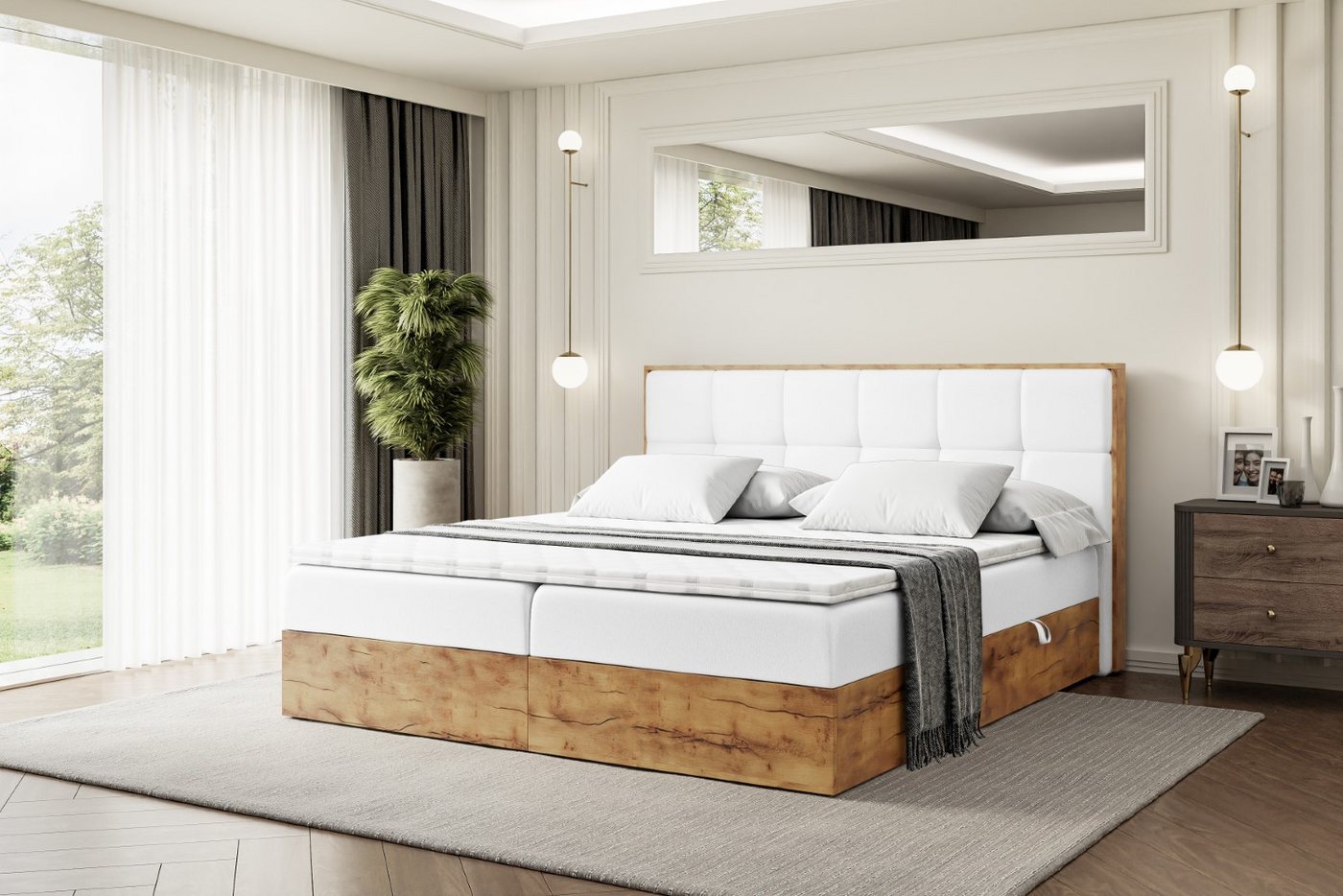 ALTDECOR Boxbett LOLLI7 (Multipocket-Matratze H4, H3 Matratze Bonellfederung, Topper, Kopfteil) von ALTDECOR