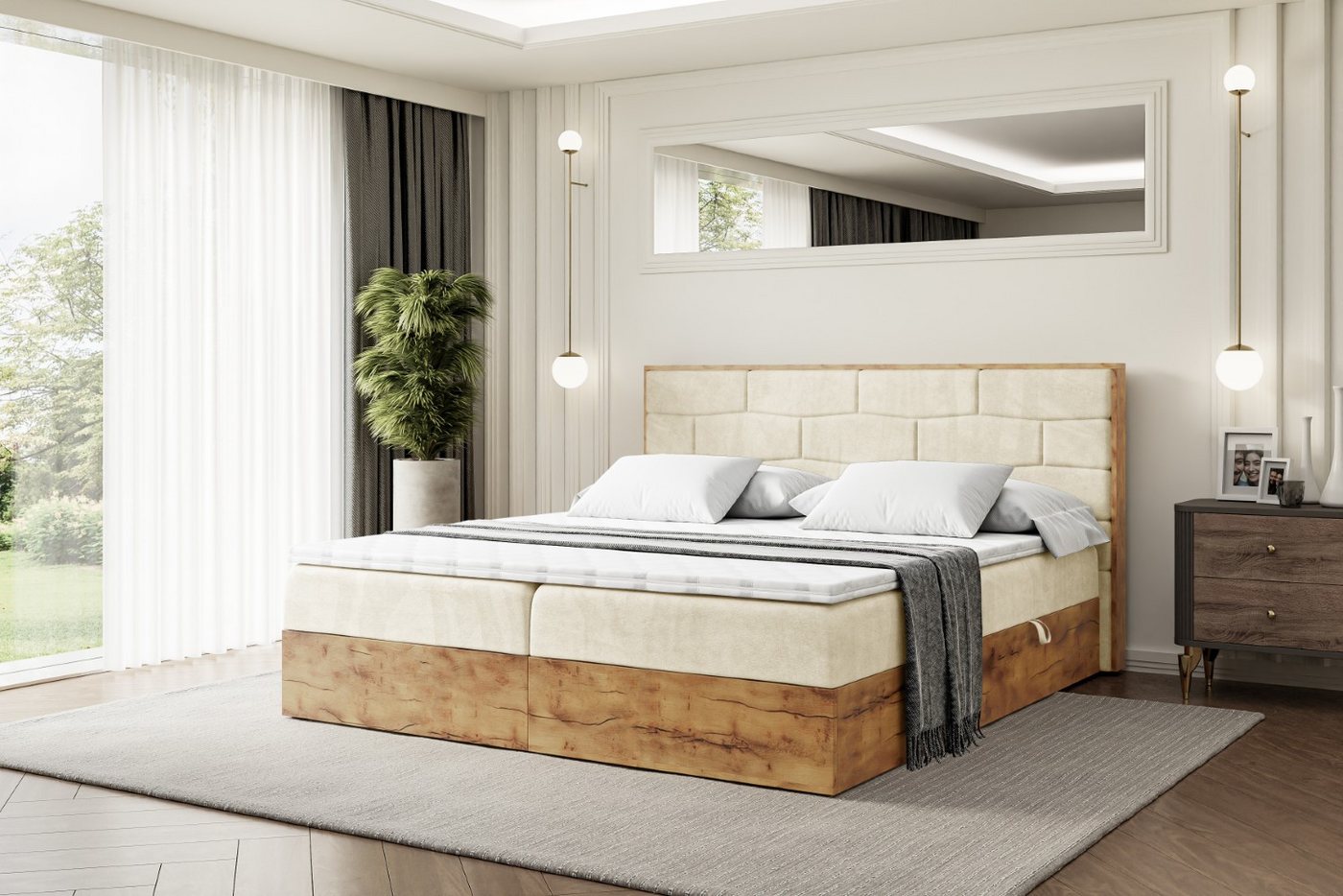ALTDECOR Boxbett LOLLI8 (Multipocket-Matratze H4, H3 Matratze Bonellfederung, Topper, Kopfteil) von ALTDECOR