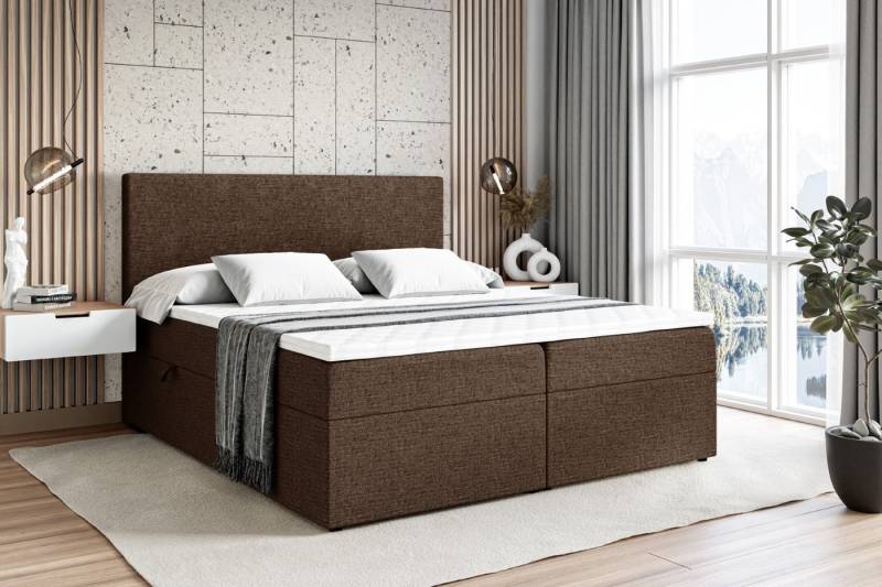 ALTDECOR Boxbett LUKAS (mit Matratze Lattenrost Topper Polsterbett mit Bettkasten Doppelbett), H4 Multipocket / H3 Bonellfederung, Springboxbett Boxspringbett von ALTDECOR