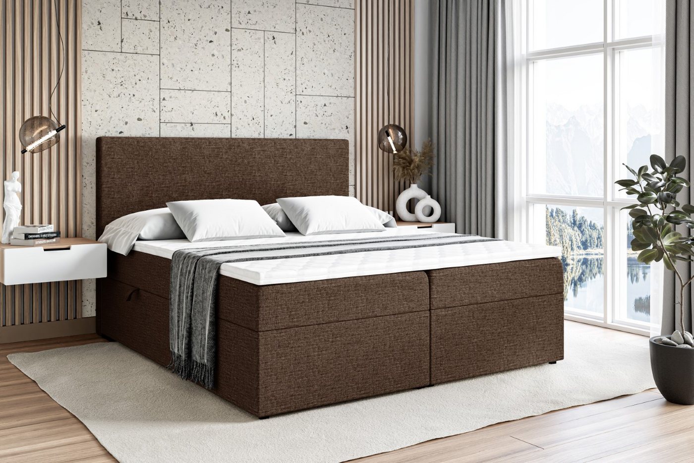 ALTDECOR Boxbett LUKAS (Multipocket-Matratze H4. H3 Matratze Bonellfederung. Topper. Kopfteil) von ALTDECOR