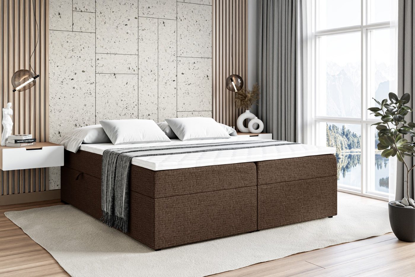ALTDECOR Boxbett MARCE-BW (Multipocket-Matratze H4. H3 Matratze Bonellfederung. Topper) von ALTDECOR