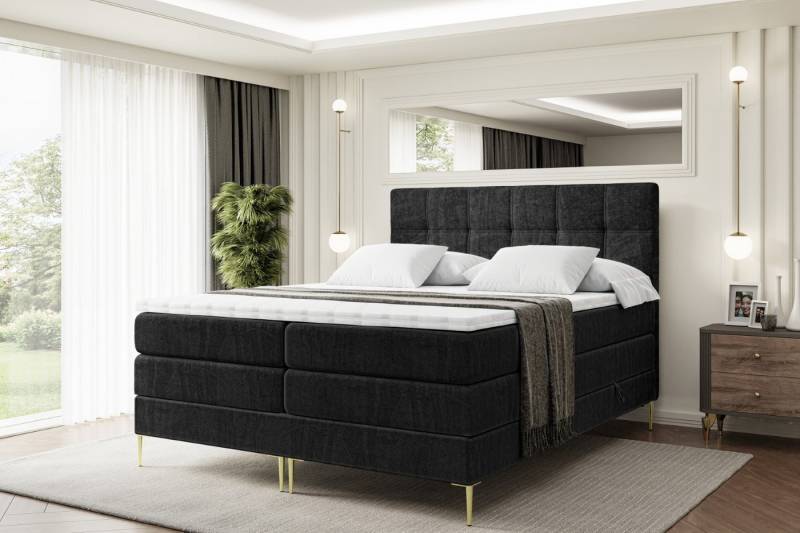 ALTDECOR Boxspringbett MARCE-F KING (Multipocket-Matratze H4, H3 Matratze Bonellfederung, Topper, Kopfteil) von ALTDECOR