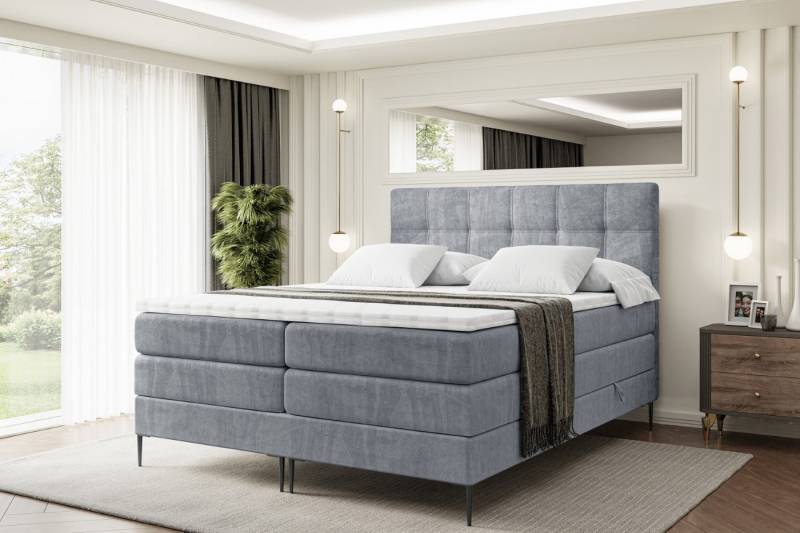 ALTDECOR Boxspringbett MARCE-F KING (Multipocket-Matratze H4, H3 Matratze Bonellfederung, Topper, Kopfteil) von ALTDECOR