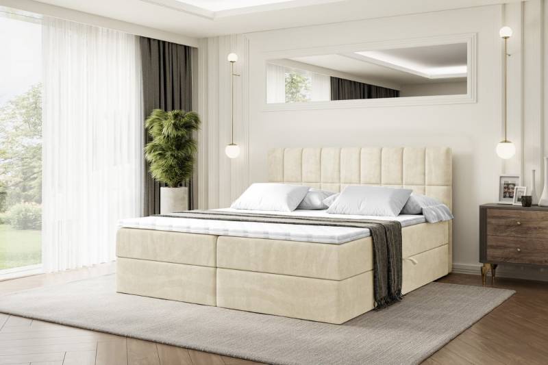 ALTDECOR Boxspringbett MIAMI (Multipocket-Matratze H4, H3 Matratze Bonellfederung, Topper, Kopfteil) von ALTDECOR