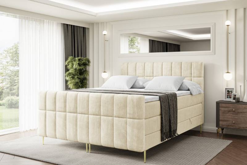 ALTDECOR Boxspringbett MIAMI-F-Z KING (Multipocket-Matratze H4, H3 Matratze Bonellfederung, Topper, Kopfteil) von ALTDECOR