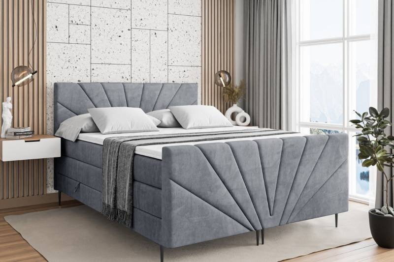ALTDECOR Boxspringbett MILTIO-F-Z KING (Multipocket-Matratze H4, H3 Matratze Bonellfederung, Topper, Kopfteil) von ALTDECOR