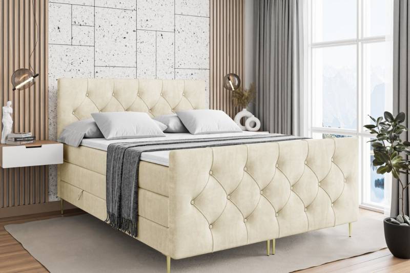 ALTDECOR Boxspringbett MIRAGE-F-Z KING (Multipocket-Matratze H4, H3 Matratze Bonellfederung, Topper, Kopfteil) von ALTDECOR