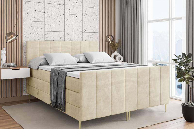 ALTDECOR Boxspringbett MOETI-F-Z KING (Multipocket-Matratze H4, H3 Matratze Bonellfederung, Topper, Kopfteil) von ALTDECOR