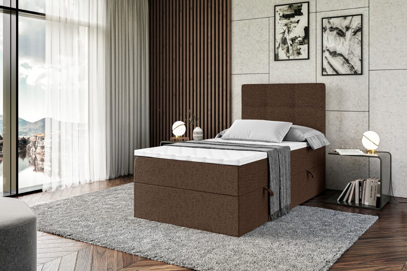 ALTDECOR Boxspringbett Marce (Multipocket-Matratze H4. H3 Matratze Bonellfederung. Topper. Kopfteil) von ALTDECOR