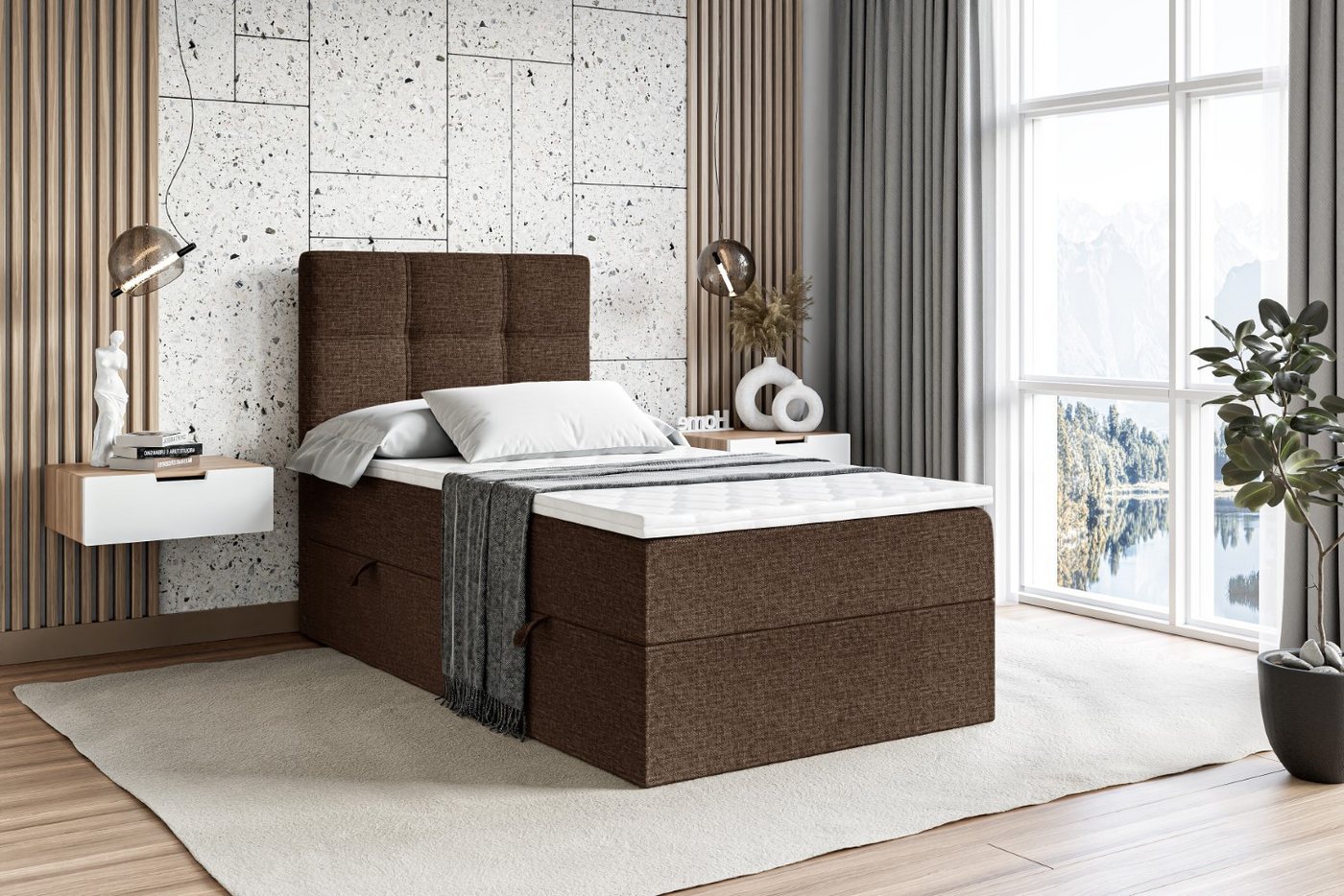 ALTDECOR Boxspringbett Marce (Multipocket-Matratze H4. H3 Matratze Bonellfederung. Topper. Kopfteil) von ALTDECOR