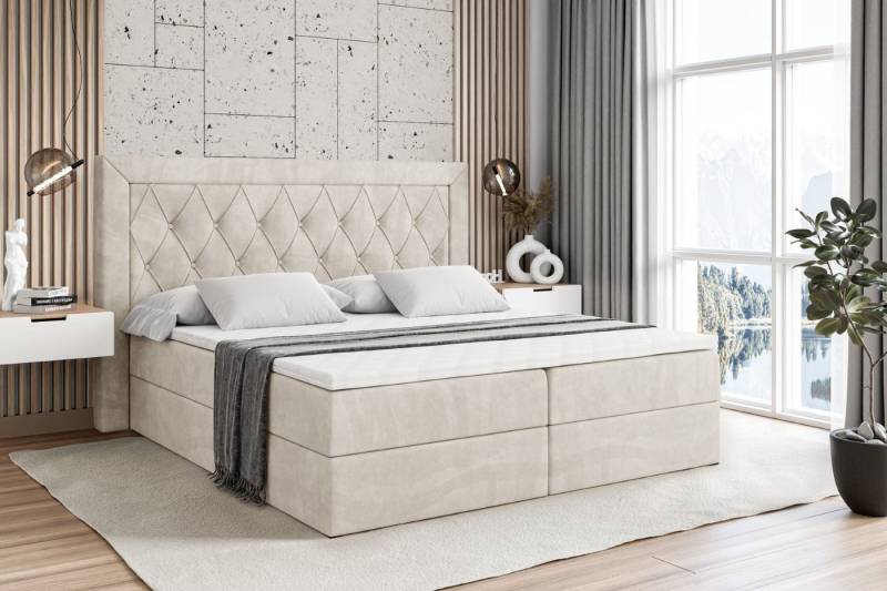 ALTDECOR Boxbett NOEL (Multipocket-Matratze H4. H3 Matratze Bonellfederung. Topper. Kopfteil) von ALTDECOR