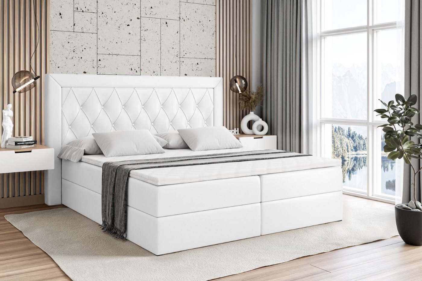 ALTDECOR Boxspringbett NOEL (Multipocket-Matratze H4. H3 Matratze Bonellfederung. Topper. Kopfteil) von ALTDECOR