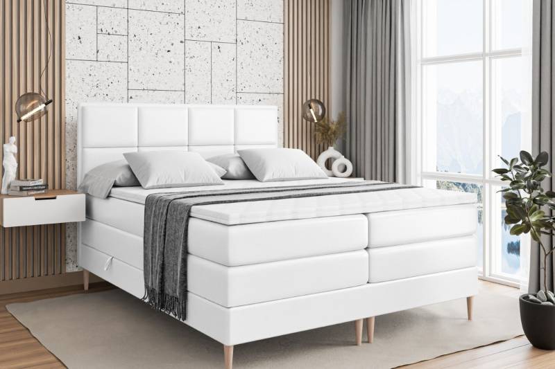 ALTDECOR Boxspringbett NOVA-F KING (Multipocket-Matratze H4, H3 Matratze Bonellfederung, Topper, Kopfteil) von ALTDECOR