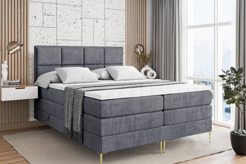ALTDECOR Boxspringbett NOVA-F KING (Multipocket-Matratze H4, H3 Matratze Bonellfederung, Topper, Kopfteil) von ALTDECOR