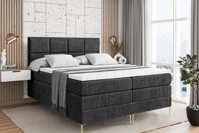 ALTDECOR Boxspringbett NOVA-F KING (Multipocket-Matratze H4, H3 Matratze Bonellfederung, Topper, Kopfteil) von ALTDECOR
