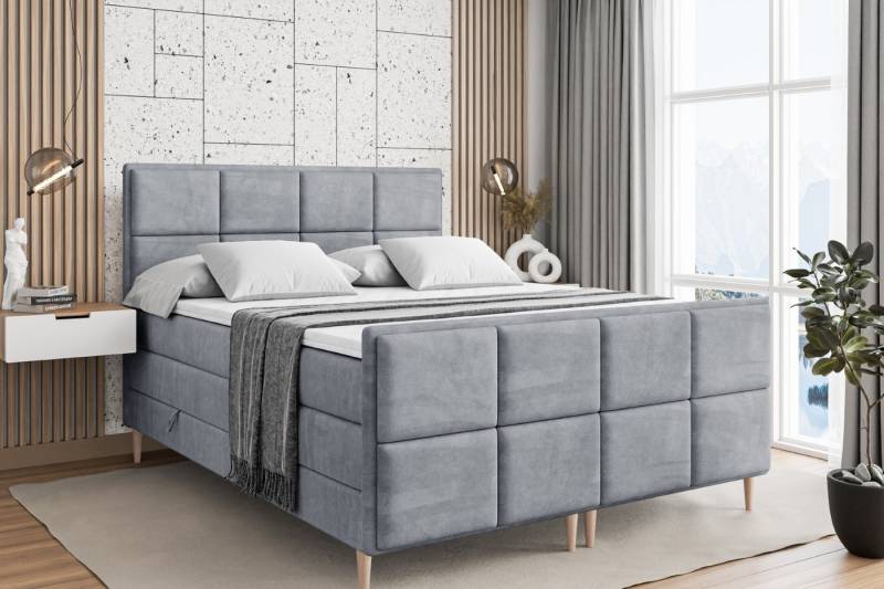 ALTDECOR Boxspringbett NOVA-F-Z KING (Multipocket-Matratze H4, H3 Matratze Bonellfederung, Topper, Kopfteil) von ALTDECOR
